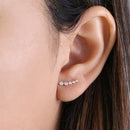 Solid 14K Yellow Gold 5 Clear Round CZ Stud Earrings