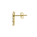 Solid 14K Yellow Gold Drop CZ Cross Earrings