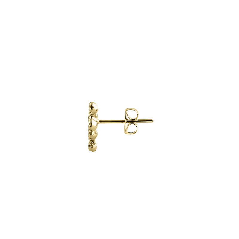 Solid 14K Yellow Gold Round Cross CZ Earrings
