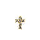 Solid 14K Yellow Gold Cross CZ Nose Stud