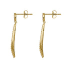 Solid 14K Yellow Gold Dangle Drop CZ Earrings