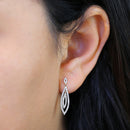 Solid 14K Yellow Gold Dangle Drop CZ Earrings