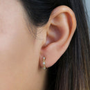 Solid 14K Yellow Gold 2.5mm x 12.5mm Marquise Clear CZ Hoop Earrings