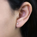 .34 ct Solid 14K Yellow Gold 3.5MM Round CZ Earrings