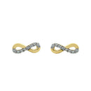 Solid 14K Yellow Gold Infinity CZ Earrings