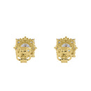 .5 ct Solid 14K Yellow Gold Vintage Clear Round CZ Earrings