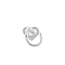 Solid 14K White Gold Mini Heart CZ Nose Stud