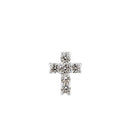 Solid 14K White Gold Cross CZ Nose Stud