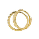 Solid 14K Yellow Gold 12.0mm x 2.5mm Eight CZ Hoop Earrings