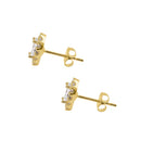 Solid 14K Yellow Gold 6 x 7.5mm Oval Halo CZ Earrings