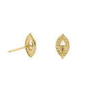 Solid 14K Yellow Gold 8.8 x 4.8mm Marquise Halo  CZ Earrings