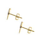 Solid 14K Yellow Gold Jellyfish CZ Earrings