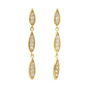 Solid 14K Yellow Gold Elegant Drop Dangle CZ Earrings