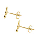 Solid 14K Yellow Gold Dainty Flower CZ Earrings
