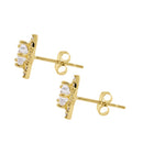 Solid 14K Yellow Gold Dainty Star CZ Earrings