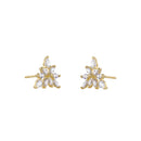 Solid 14K Gold Pear and Marquize CZ Triangle Cluster Earrings
