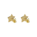 Solid 14K Gold Star CZ Earrings
