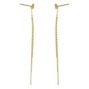 Solid 14K Gold Chain Drop CZ Earrings