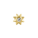 Solid 14K Gold Sun CZ Nose Stud