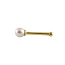Solid 14K Gold 3.0mm Pearl Nose Stud