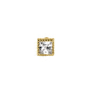 Solid 14K Gold 2.0mm Princess CZ Nose Stud