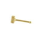 Solid 14K Gold 2.0mm Princess CZ Nose Stud