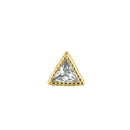 Solid 14K Gold 2.5mm Triangle CZ Nose Stud