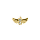 Solid 14K Gold CZ Wings Nose Stud
