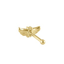 Solid 14K Gold CZ Wings Nose Stud