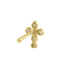 Solid 14K Gold Dotted Cross Nose Ring