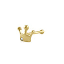 Solid 14K Gold Crown with Stone Nose Ring