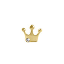 Solid 14K Gold Crown with Stone Nose Ring