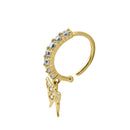 Solid 14K Gold CZ Butterfly Belly Button Hoop Ring