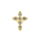Solid 14K Gold Dotted Cross Belly Button Ring