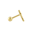 Solid 14K Gold Dotted Cross Belly Button Ring