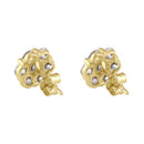 Solid 14K Gold CZ Cluster Stud Earrings