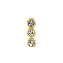 Solid 14K Gold CZ Bar Nose Ring Stud