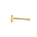 Solid 14K Gold CZ Bar Nose Ring Stud
