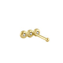 Solid 14K Gold CZ Bar Nose Ring Stud