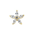 Solid 14K Gold Flower CZ Nose Ring Stud