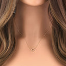 Solid 14K Yellow Gold Simple Wreath 0.17 ct. Diamond Necklace