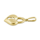 Solid 14K Yellow Gold Heart Lock Pendant