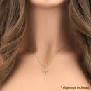 Solid 14K Yellow Gold Small Heart Cross Pendant
