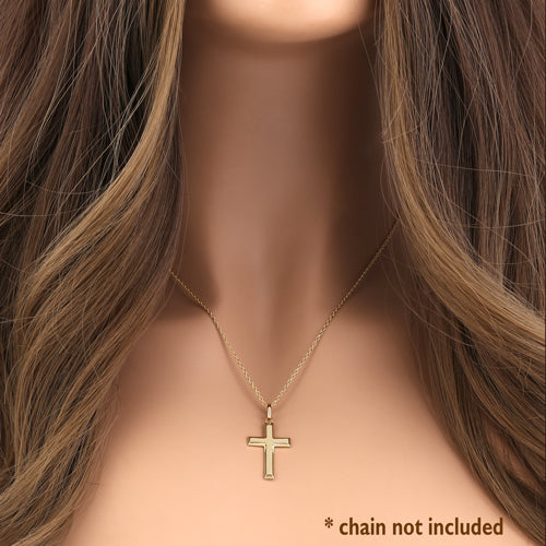 Solid 14K Yellow Gold Bold Cross Pendant