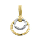 Solid 14K Yellow Gold Circles Pendant