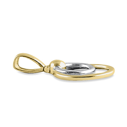 Solid 14K Yellow Gold Circles Pendant