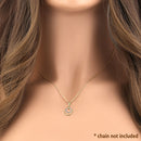 Solid 14K Yellow Gold Circles Pendant