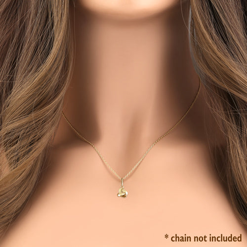 Solid 14K Yellow Gold Love Knot Pendant