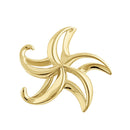 Solid 14K Yellow Gold 3D Starfish Pendant