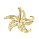 Solid 14K Yellow Gold 3D Starfish Pendant